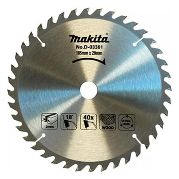 Disco De Serra Circular Para Madeiras 185mmx20mmx2 40 Dentes