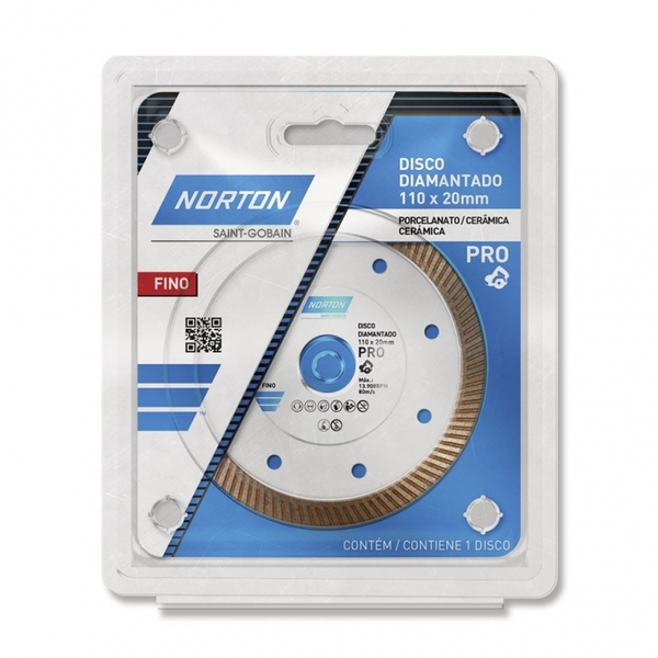 Disco Diam Norton Porcelanato-ceramica 110x20mm Blister