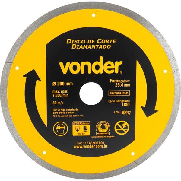 Disco Diamantado 200 Mm Liso Para Porcelanato E Cerâmica - Vo