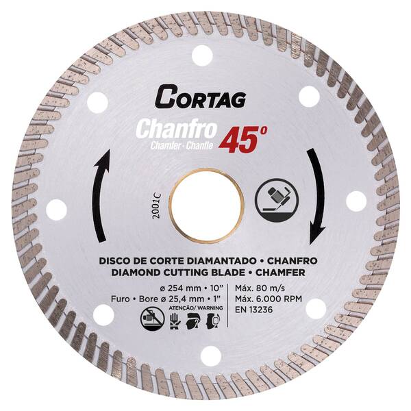 Disco Diamantado 254x25.4mm Chanfro Cortag