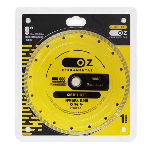 Disco Diamantado Oz Modelo Ddo800  Turbo 9  230mm