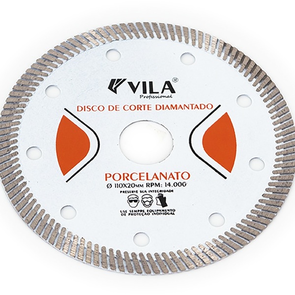Disco Diamantado Profissional Para Porcelanato 110mm Turbo Vi