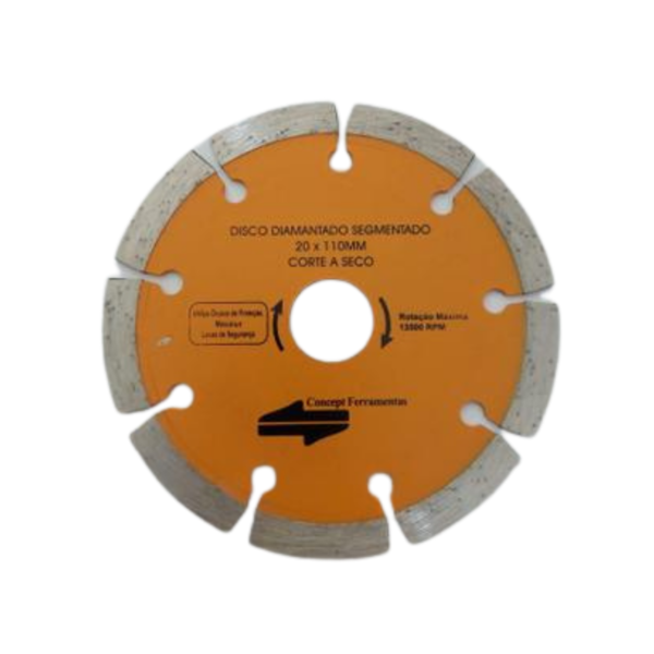 Disco Diamantado Segmentado 20x110mm Corte Seco - Concept