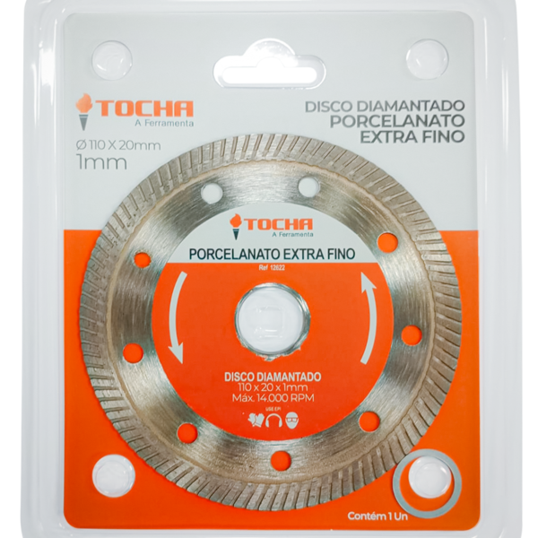 Disco Diamantado Tocha Porcelanato Extra Fino 110x1,0x20mm