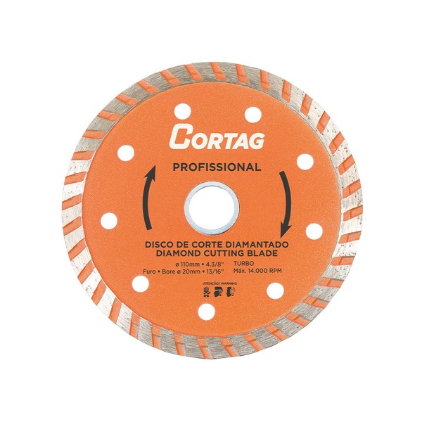 Disco Diamantado Turbo Profissional 110mm Cortag