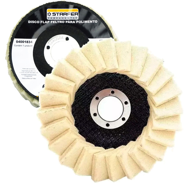Disco Feltro Flap Para Polimento 4.1/2" - Starfer