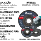 Disco Flap Cortag Porcelato Lixadeira Lixa Debaste Acabamento