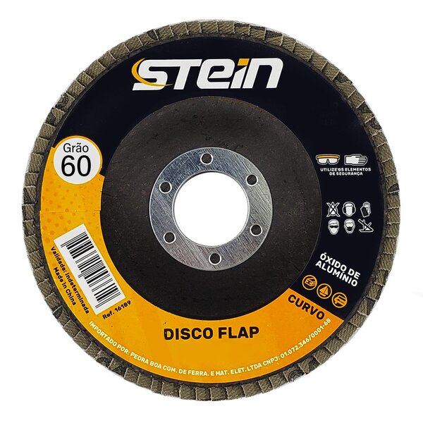 Disco Flap Curvo 4.1/2 115mm Metais Ferrosos Stein Grão 60