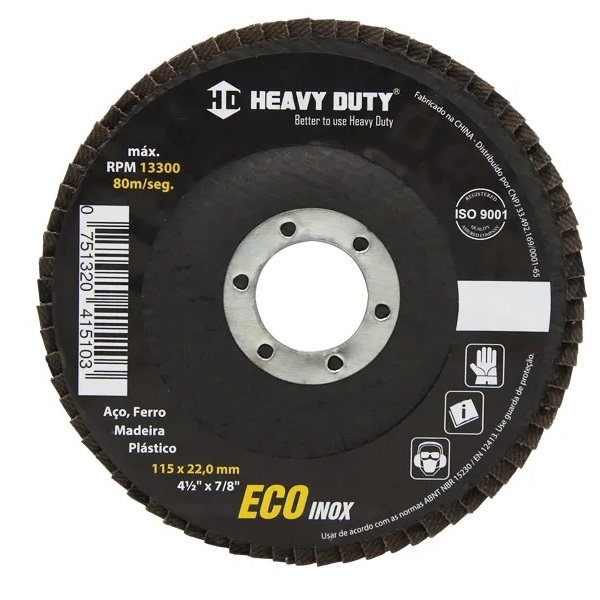 Disco Flap Ecoinox Fibra Conico 4.1/2 Grana 40 - 25 Unidades