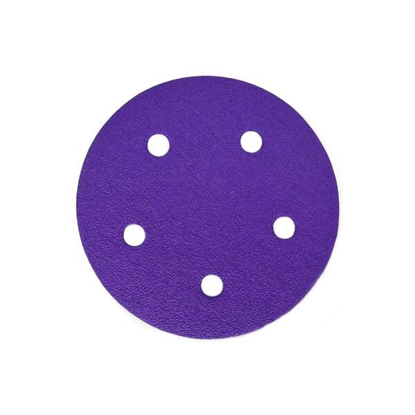 Disco Lixa Pluma Papel Cerâmico 125mm (5 Pol) 5 Furos - 80