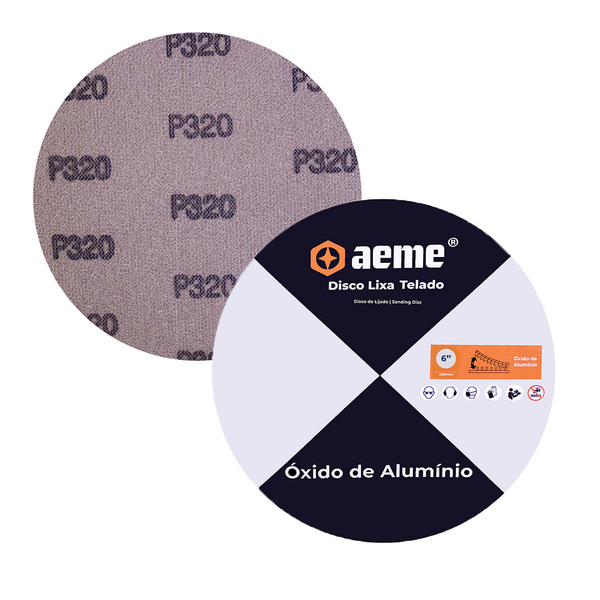 Disco Lixa Pluma Tela Net Aeme 150mm - 320