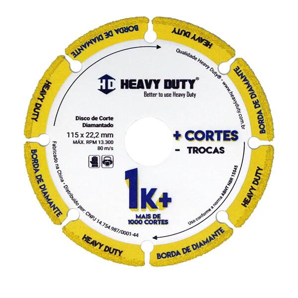 Disco Metal Diamantado 1k+ 115mmx22mm - Heavy Duty