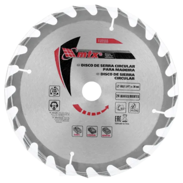Disco Serra Widea 185 (7.1/4") X 20,0mm X 24 Dentes- Mtx