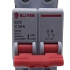 Disjuntor Bipolar 50a 2p Curva C 5ka Elitek