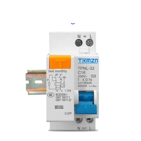 Disjuntor Diferencial Residual Ddr Dr Bipolar 16a 1p+1n