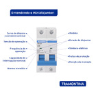 Disjuntor Din Tr3ka Bipolar C 20a Tramontina - Unico
