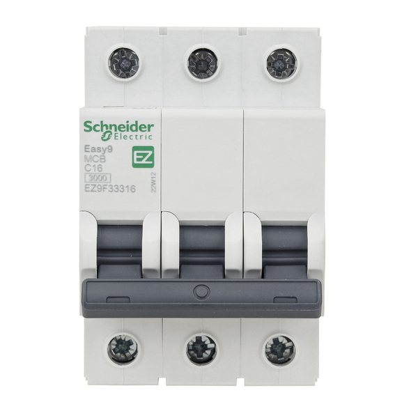 Disjuntor Din Tripolar EASY9 16A Curva C 3000A Schneider