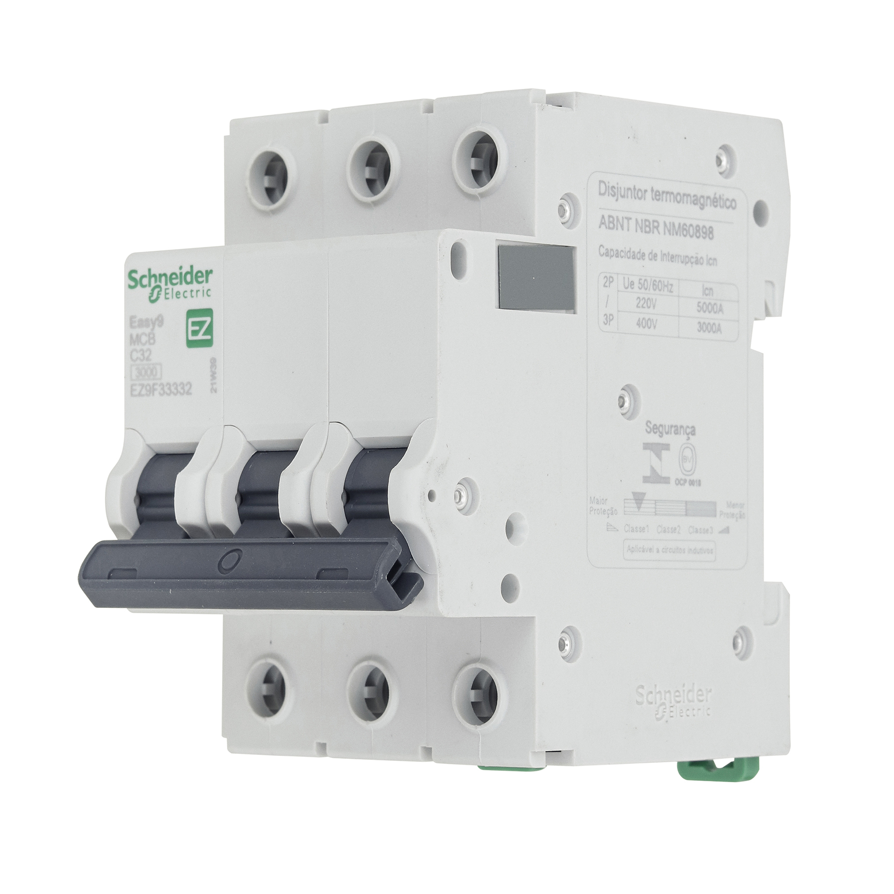 Disjuntor Din Tripolar EASY9 32A Curva C 3000A Schneider | Leroy