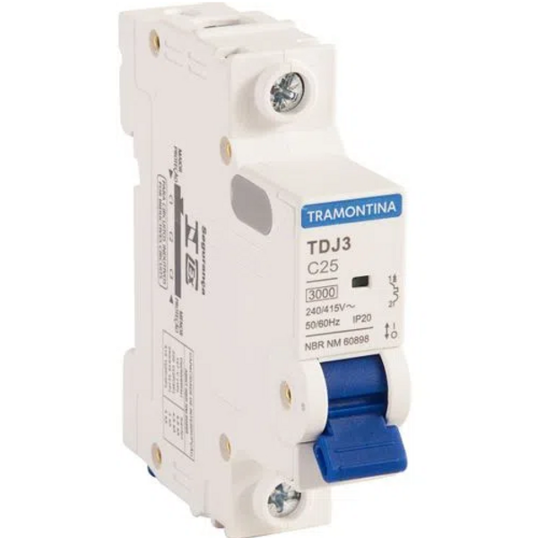 Disjuntor Tdj3 Monopolar C 25a 3ka Tramontina - Unico