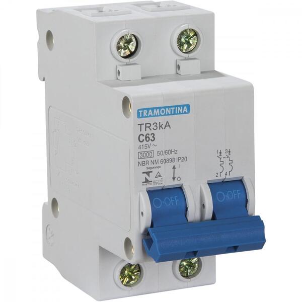 Disjuntor Tr3ka 2 P 63 A Curva C Tramontina