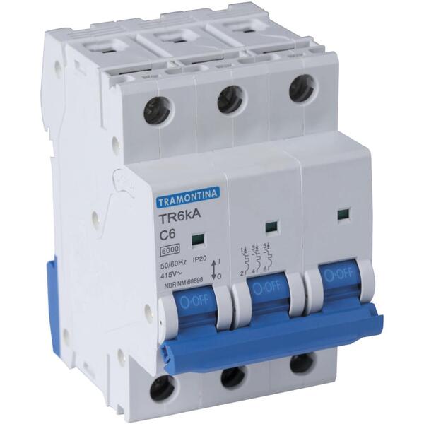 Disjuntor Tr6ka 3 P 6 A Curva C Tramontina