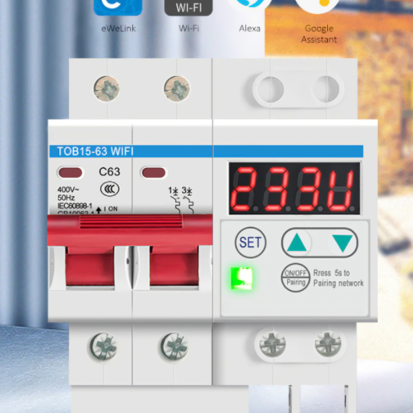 Disjuntor Wifi 63a Medidor Consumo Inteligente Alexa Google