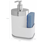 Dispenser De Detergente 400ml Pia Cozinha Porta Esponja Branco