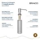 Dispenser De Detergente Aço Escovado