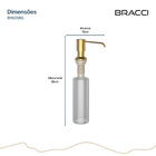 Dispenser De Detergente Dourado Escovado