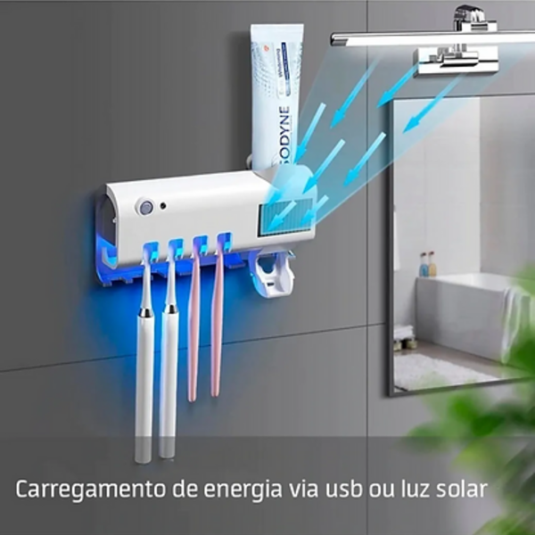 Dispenser De Pasta De Dente Com Suporte Escovas Automático