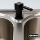 Dispenser Detergente Inox Preto Quadrado Inox Embutir Demima