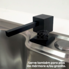 Dispenser Detergente Preto Fosco Inox Quadrado 500ml De Embut