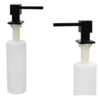 Dispenser Dosador De Embutir Aço Inox 304 Preto 500 Ml Quadra