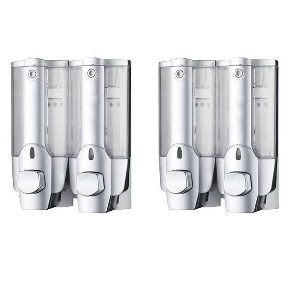 Dispenser Duplo Kit 2 Uni Shampoo Alcool Gel Sabonete Liquido