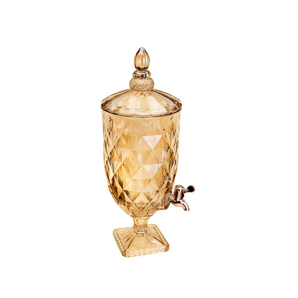 Dispenser Em Cristal Lyor Diamond 5 Litros Âmbar