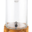 Dispenser Em Vidro Com Suporte E Tampa Madeira Teca 24x31cm 5l