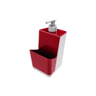Dispenser Para Detergente De Pia 500ml Branco E Vermelho