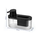 Dispenser para Detergente e Bucha Pia 500mL Preto Arthi