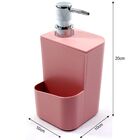 Dispenser Para Detergente Esponja 650ml Sabão Líquido Rosa Qu