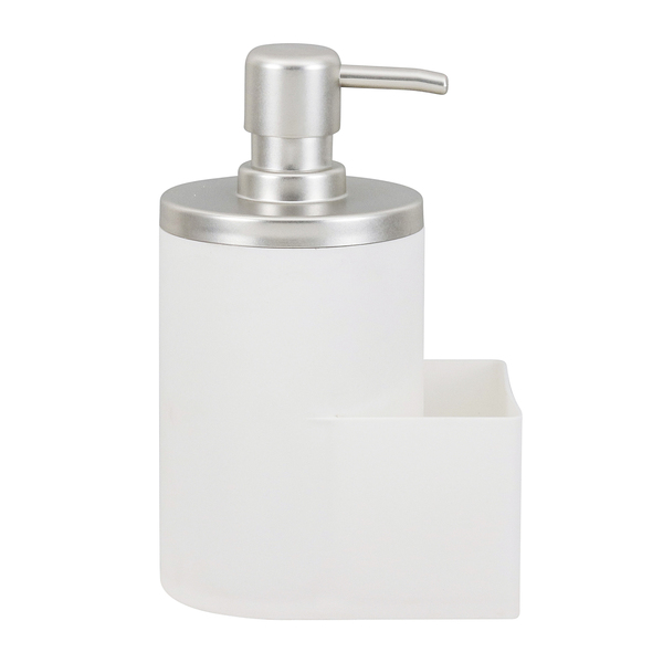 Dispenser para para Porta detergente / 600 ML - Branco C/ Cromo Fosco
