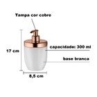 Dispenser Sabonete Líquido Acquaset Branco E Cobre Forma