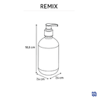 Dispenser Sabonete Líquido Plástico Transparente 500mL Remix Sensea