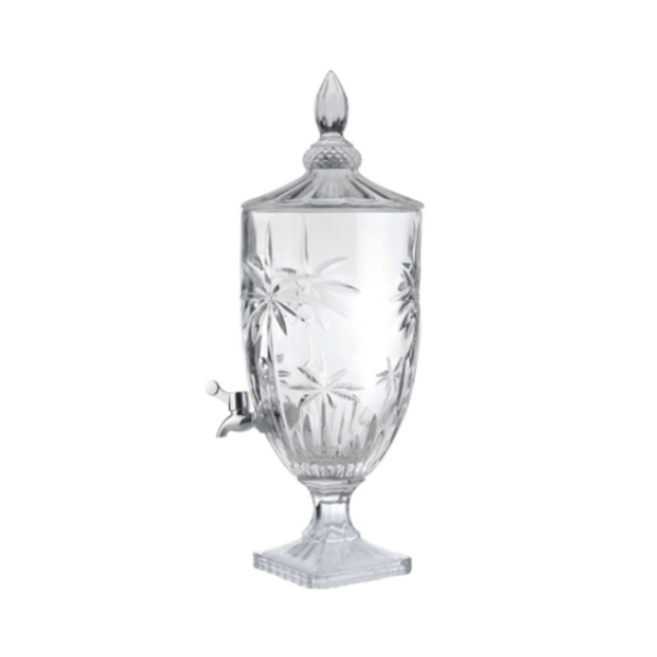Dispenser Suqueira De Cristal Palm Tree  Com Pé  4 Litros -wo