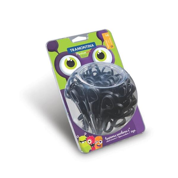 Display 30 Peças Tesoura Escola Monstercort Laminas De Aco In