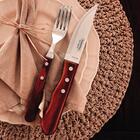 Display 48 Peças Garfo Jumbo Polywood Vermelho Lamina De Aco