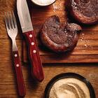 Display 48 Peças Garfo Jumbo Polywood Vermelho Lamina De Aco