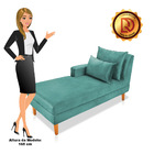 Divã Chaise Chloe 160 Cm Veludo Pés Chanfrado Castanho - D'ro