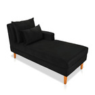 Divã Chaise Chloe 160 Cm Veludo Pés Chanfrado Castanho M11 -