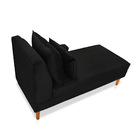 Divã Chaise Chloe 160 Cm Veludo Pés Chanfrado Castanho M11 -