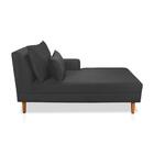 Divã Chaise Jade 1,60 Cm Pés Chanfrado Preto Grafite